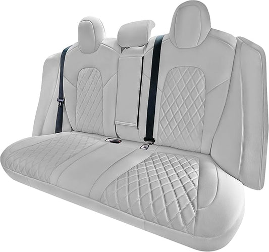 FH Group Custom Fit Car Seat Covers Specifically Made for 2017–2023 Tesla Model 3 Rear Set Solid Gray Ultraflex Neoprene Car Seat Covers, Waterproof Automotive Seat Covers, Tesla Accessories