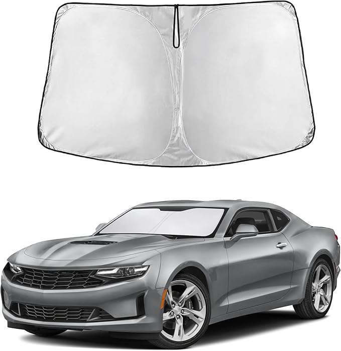EcoNour Windshield Sunshade Compatible for Chevrolet Camaro 2016-2023 2024 2025, Sun Visor for Front Windshield & Window Sun Shade Cover, UV Heat Blocker & Protector, Car Accessories