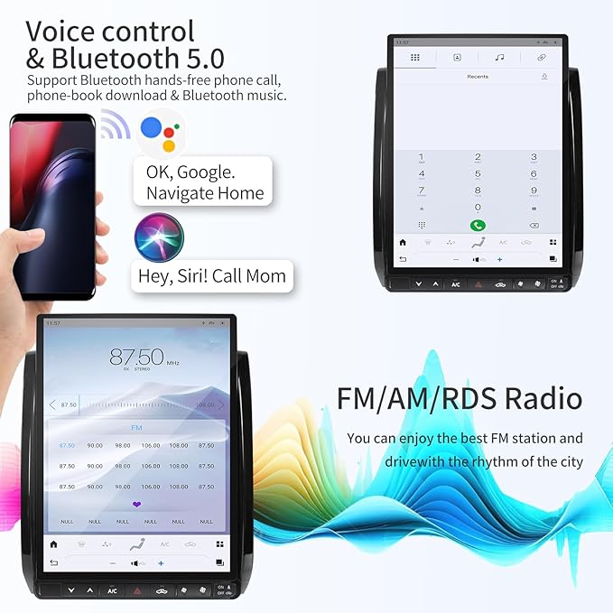 Qualcomm Car Radio for Toyota Tacoma 2005-2015 Stereo Upgrade Wireless CarPlay/Android Auto 8+128G 13.8 Inch Tesla Style 2K Touch Screen with DSP GPS 4G WiFi FM/AM SWC Support Factory Backup Camera