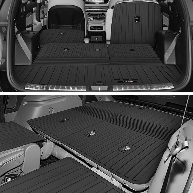 Custom for 2026 Hyundai Palisade Cargo Mats Trunk Liner with 2nd and 3rd Rear Seat Backrest Mats All Weather TPE Protection Mat Accessories (for 2026 Hyundai Palisade)