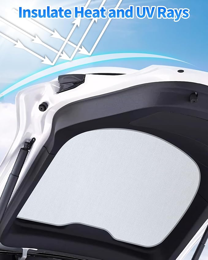 Rear Windshield Sunshade for Tesla Model Y Juniper 2025 2026, Rear Tailgate Foldable Sunshade Cover, 3-Gen Heat Insulation Glass Roof Sun Shade