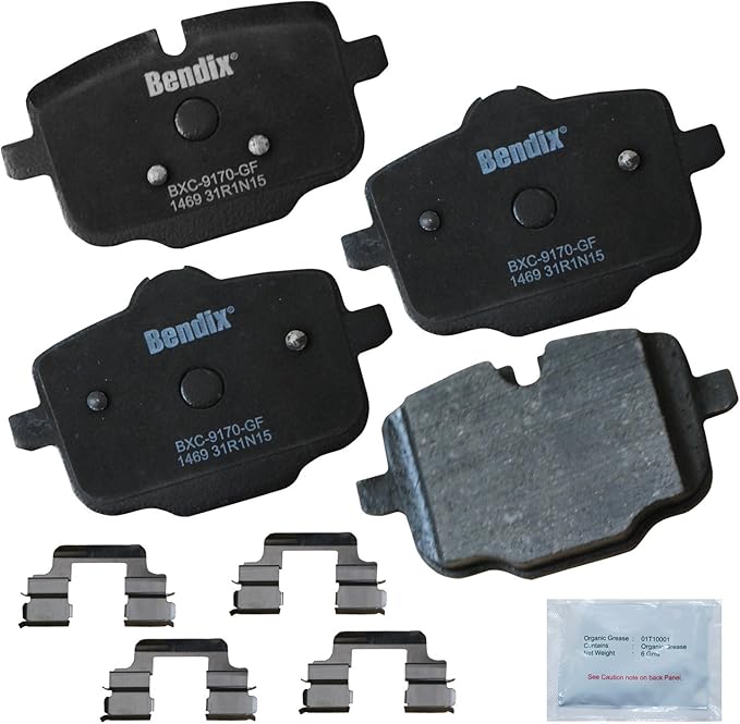 Bendix Priority1 CFC1469 Ceramic Rear Brake Pads for Select Models BMW 535i, 540i, 540i xDrive, 550i, 550i 640i, 640i Gran Coupe, xDrive 650i, 650i Alpina B6 M2, M3, M4, M5, M6, M6 X3, X4