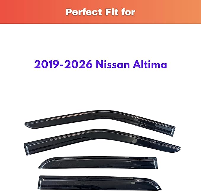 KPY Rain Guards Fit for 2019-2026 Nissan Altima, Out-Channel Window Visors Vent Wind Deflectors 4PC, Car Accessories for 19-26 Altima