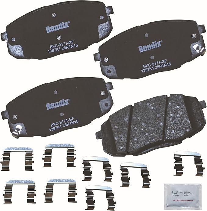Bendix Priority1 CFC1397K1 Ceramic Front Brake Pads for Hyundai Elantra 2012-2009, Kia Forte 2013-2010, Forte5 2013-2012, Forte Koup 2013-2010