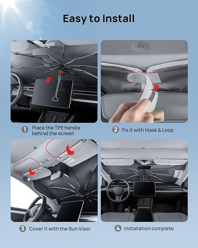 HALOBLK Reinforced Triple-Coated Windshield Sunshade Umbrella of The NASA Voyager-2 Mission Edition Designed for Car