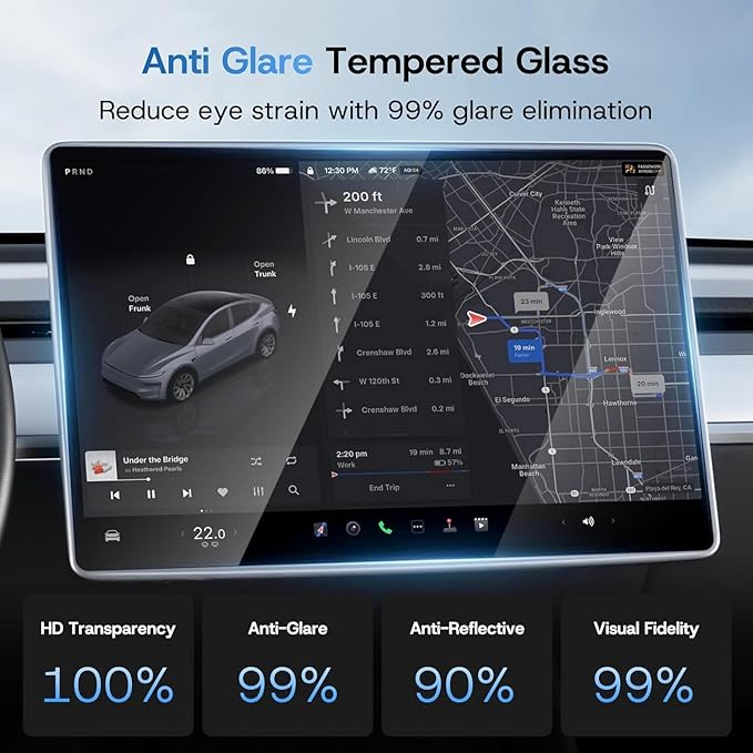 16 inch Screen Protector for Tesla Model Y Juniper Accessories (Premium & Performance), [9H & Anti-Glare/Fingerprint] Front & Back Screen Protector for Tesla Model Y Accessories 2025 2026-Matte