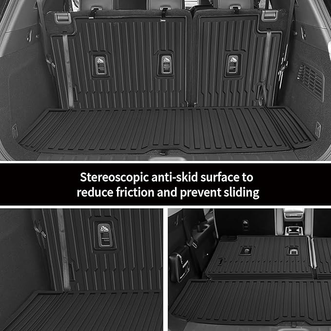 Custom for 2022-2026 Nissan Pathfinder Cargo Mats Trunk Liner with 3rd Rear Seat Backrest Mat All Weather TPE Protection Mat Accessories (for 2022-2026 Nissan Pathfinder)