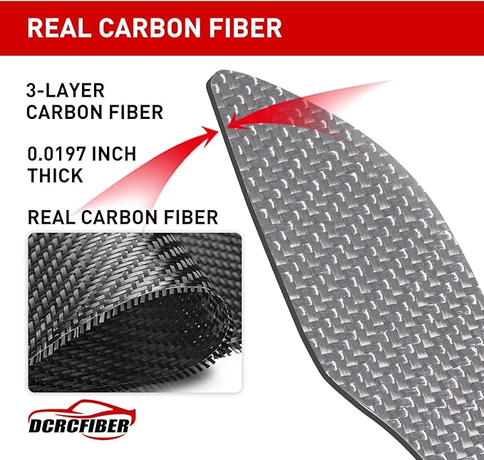 Genuine Carbon Fibre Exterior Door Handle Protector, Suitable for All Tesla Model 3/Model Y (Silver)