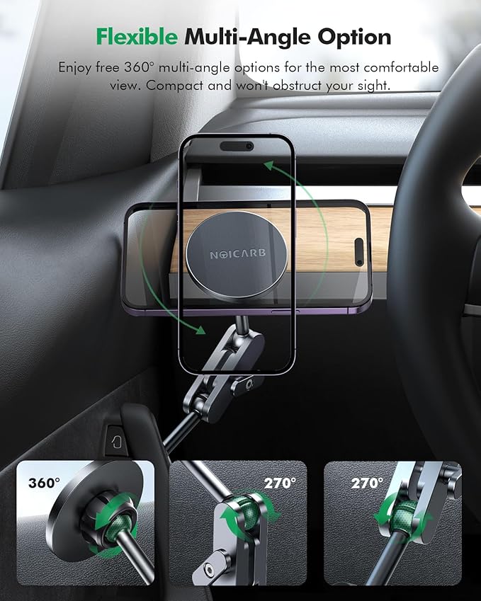 for Tesla Phone Mount,for Mag-Safe Door-Install Phone Holder, Compatible with Model Y (2025-2019) & Model 3 (2023-2017), Magnetic Car Phone Mount for iPhone 16/15/14/13/12, Tesla Accessories