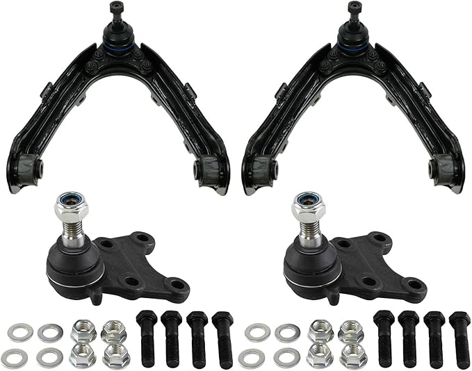 TRQ Front Upper Left and Right Control Arm and Ball Joint Set 4 Piece Compatible with 04-12 Chevrolet Colorado Rear Wheel Drive 04-12 GMC Canyon Rear Wheel Drive 2006 Isuzu i-280 07-08 i-290