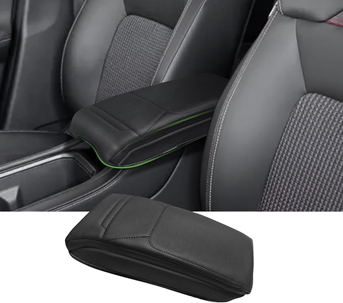 Muslogy Center Console Armrest Cover Fit for Nissan Kicks 2025 2026 Accessories, Comfort Armrest Pad Console Lid Cushion Vegan Leather 1-Inch Extra Thick