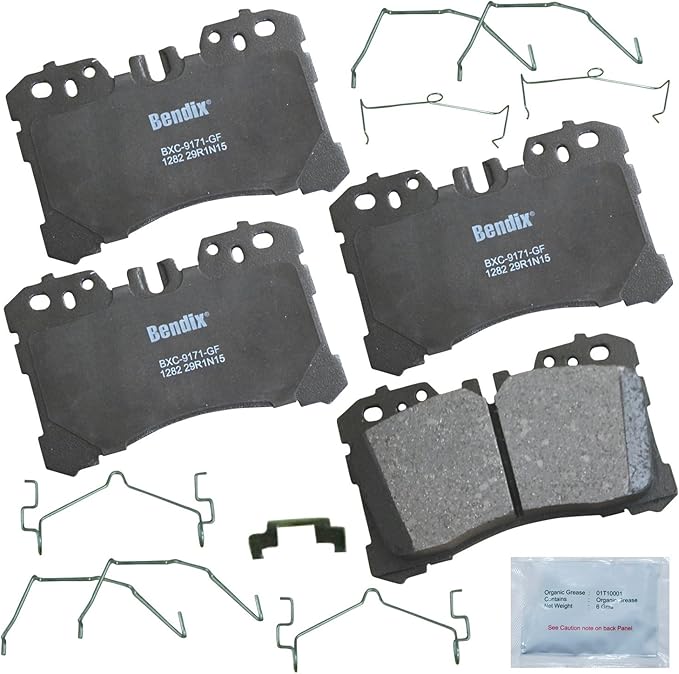 Bendix Priority1 CFC1282 Ceramic Front Brake Pads for Lexus LC500 2020, LC500h 2020, LS460 2017-2007, LS500 2023-2018, LS500h 2023-2018, LS600h 2010-2008, LS600h 2016-2012, Toyota Mirai 2023-2021
