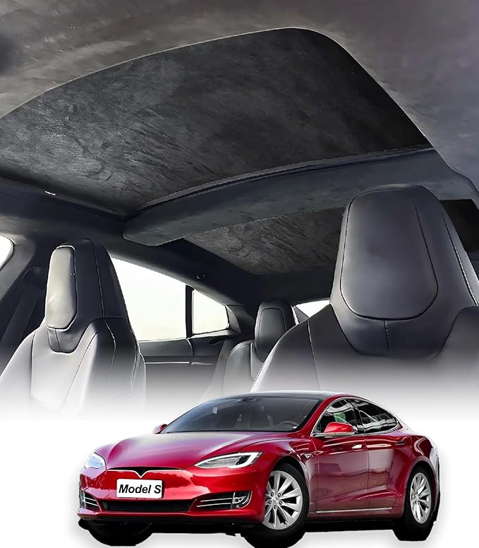 Roof Sunshade Compatible with Tesla Model S 2014-2018 Interior Accessories,Soft Suede Sunroof Sun Shade, No Sag Foldable Roof Glass Shade(Only for Openable Sunroof)