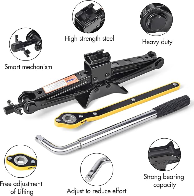 Spare Tire Kit Compatible with 2017-2026 Model 3 - Includes 18x4 Rim, 135/80R18 Spare Tire, 26.5” Rolling Diameter Includes car Jack kit and Spare tire Bag.