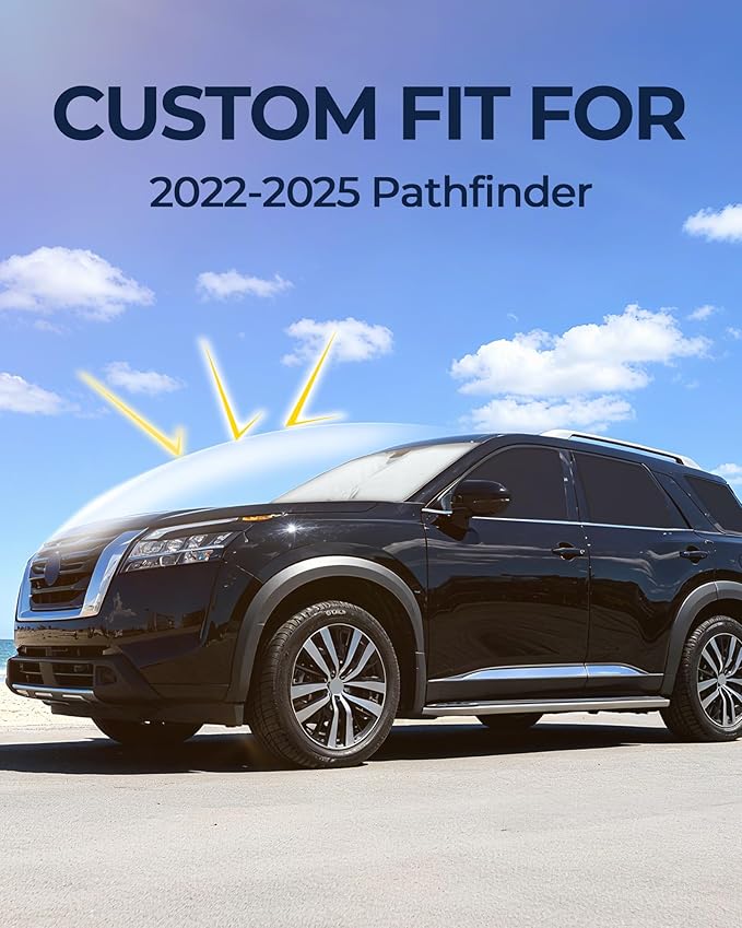 for Nissan Pathfinder 2022–2025 Car Window Shades, 8pcs Privacy Sun Shade Set for Front Windshield Side and Rear Windows, Full Window Covers Keeps Vehicle Cool for Camping Napping