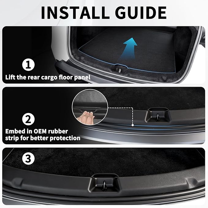 Rear Bumper Guard Compatible With Tesla Model Y juniper 2025-2026 (Performance & Premiun) accessory, Cargo Sill Guard Protector Custom TPE car Guard Accessories 1pcs-black