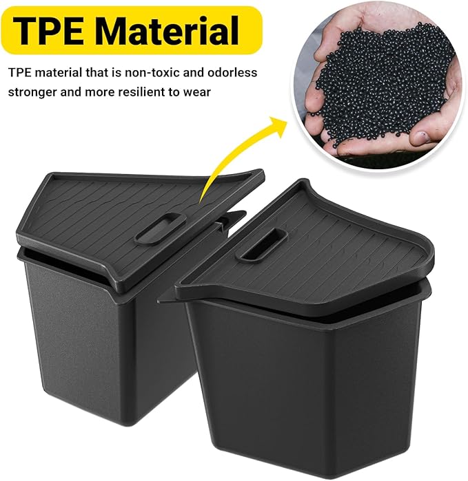 Model Y 5 Seater Rear Trunk Storage Bins with Lids for 2023-2024-(No for 2025 New Model Y Juniper) 2PCS Model Y Rear Trunk Storage Box TPE Waterproof Trunk Organizer Interior Accessories