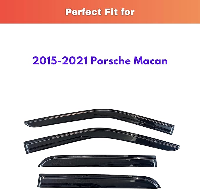KPY Rain Guards Fit for 2015-2021 Porsche Macan, Out-Channel Window Visors Vent Wind Deflectors 4PC, Car Accessories for 15-21 Macan
