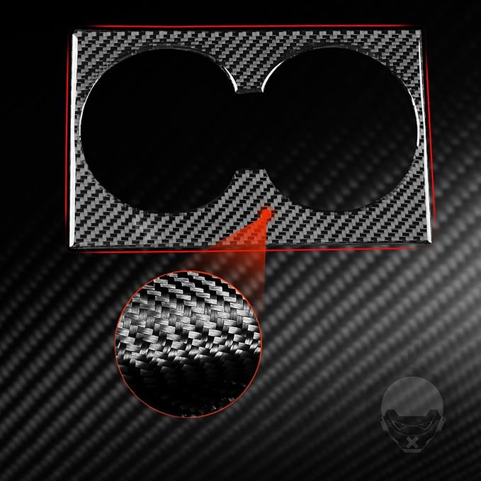 Center Console Water Cup Holder Panel Cover Carbon Fiber Sticker Car Interior Trim Compatible with Tesla Model 3 Accessories 2024 2025 Central Control Panel Frame Decorative Sticker
