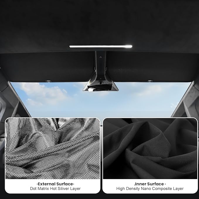 2026 Upgraded Cybertruck Roof Sunshade Heat-Insulating, UV-Protective, Nano-Reflective Interior Accessories for Tesla Cybertruck 2024-2026 (2PCS)