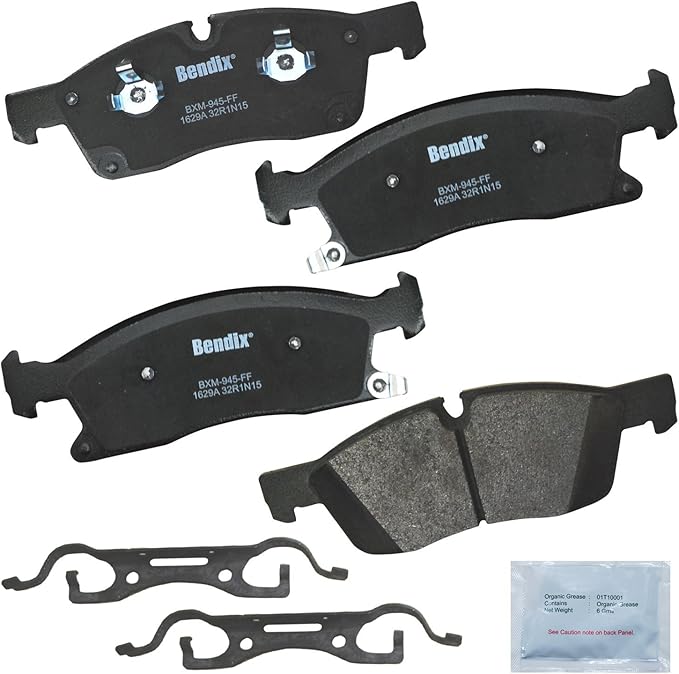 Bendix Priority1 CFM1629A Semi-Metallic Front Brake Pads for Dodge Durango 2015-2012, Jeep Grand Cherokee 2014-2013, Mercedes-Benz GLE350 2019