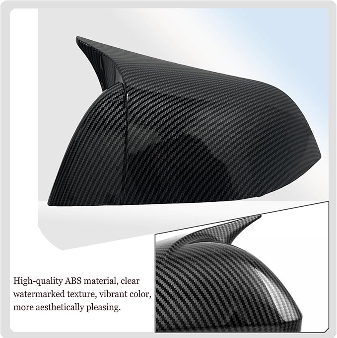 Side Mirror Cover,for Tesla Model 3 2017-2025，2PCS Horned Turn Signal housing Cover Sets car Accessories -Carbon Fiber