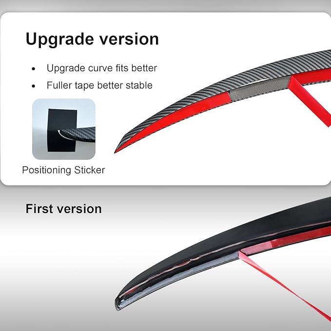 Spoiler Fit for Tesla Model Y Juniper 2025 2026, Upgrade ABS Material Rear Spoiler Wing OEM Rear Trunk Lip, Model Y Juniper Accessories, Glossy Carbon Fiber
