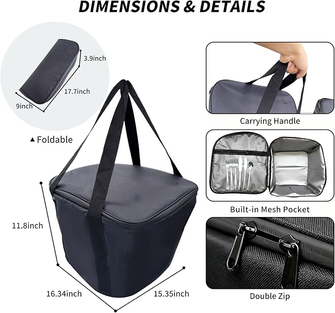 Frunk Cooler Organizer for Tesla Model Y 2020-2026, Insulated Waterproof Front Trunk Storage Bag with Hidden Pocket,2-Pack