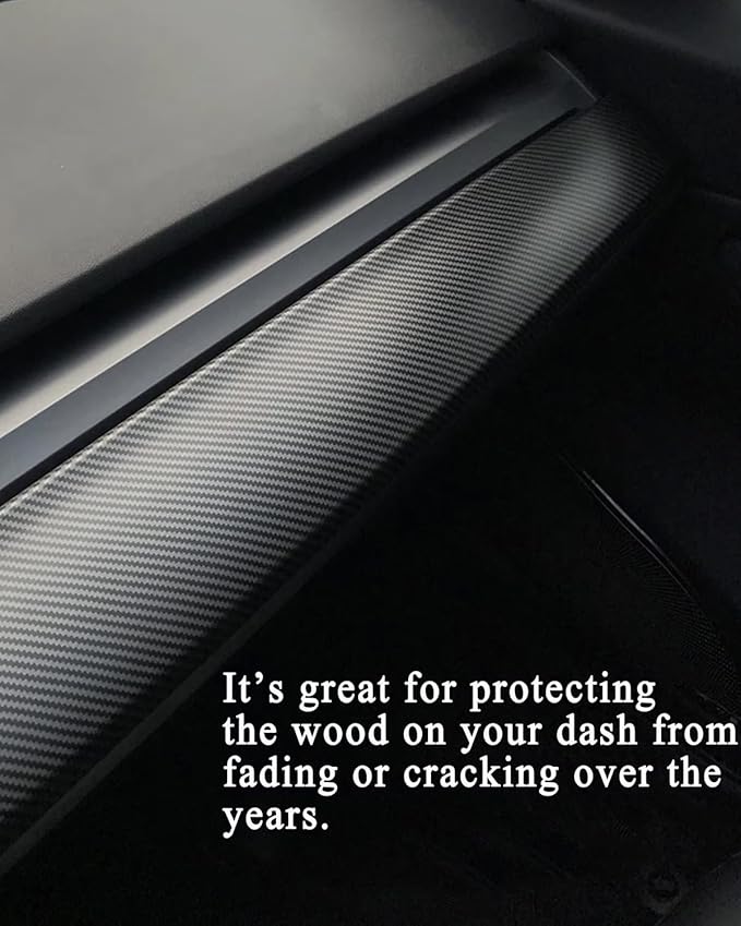Dashboard Cover and Front Door Cover Compatible with Tesla Model 3（2017-2023） and Model y（2019-2024） (Matte Carbon Fiber Dashboard 2pcs only)