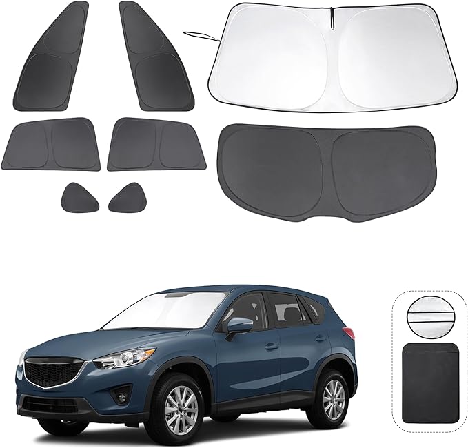 TINGLU Window Shades for Mazda CX-5 2013 2014 2015 2016 Accessories Car Side Full Windows Rear Triangular Windshield Sun Shade Sun UV Rays & Privacy Protection for Camping,Napping,and Relaxing 8PCS