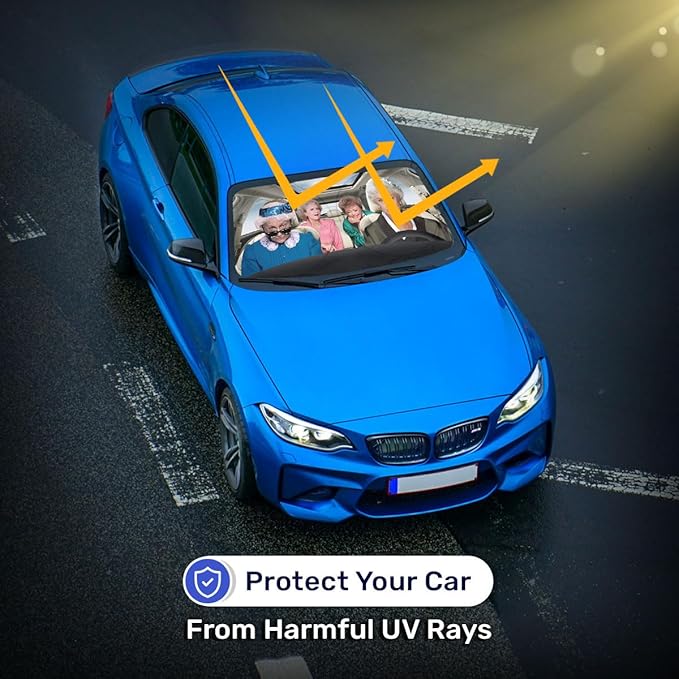 Horror Windshield Sun Shade for Car SUV Truck (55x30 Inches), Front Window Visor for Windows, Protector Blocks UV