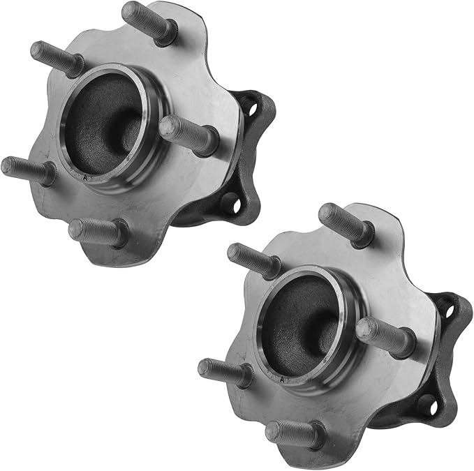 TRQ 2 Piece Rear Passenger Side Driver & Passenger Side Wheel Bearing & Hub Assembly Set Compatible with 2007-2012 Nissan Sentra