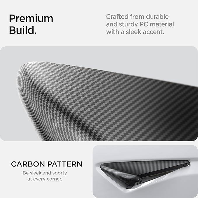 Spigen Side Camera Protection Cover for Tesla Model Y Juniper (Standard, Premium & Performance 2026/2025) and Model 3 Highland (Standard, Premium & Performance 2026/25/24) - Black