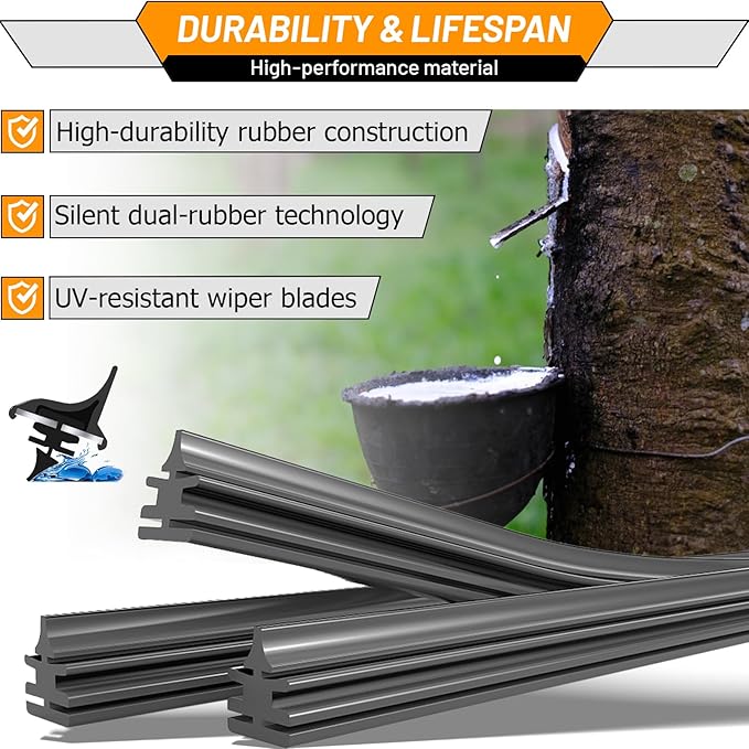 AUTOBOO 20"+20" Windshield Wiper Blade Sets Replacement for Ford E150 E250 E350 2005-2014,Excursion,2003-2009 Honda element -Original Factory Quality (Pack of 2)