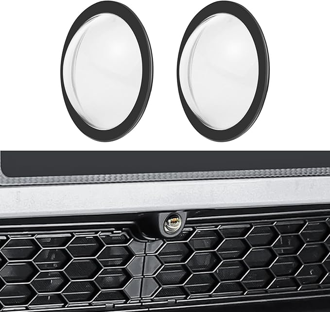 2Pcs Lens Guard PC Protective Cover Kits for Tesla from 2025Cybertruck / 2025 Model Y Juniper / 2025 Model S / 2025 Model 3 Front Bumper Camera