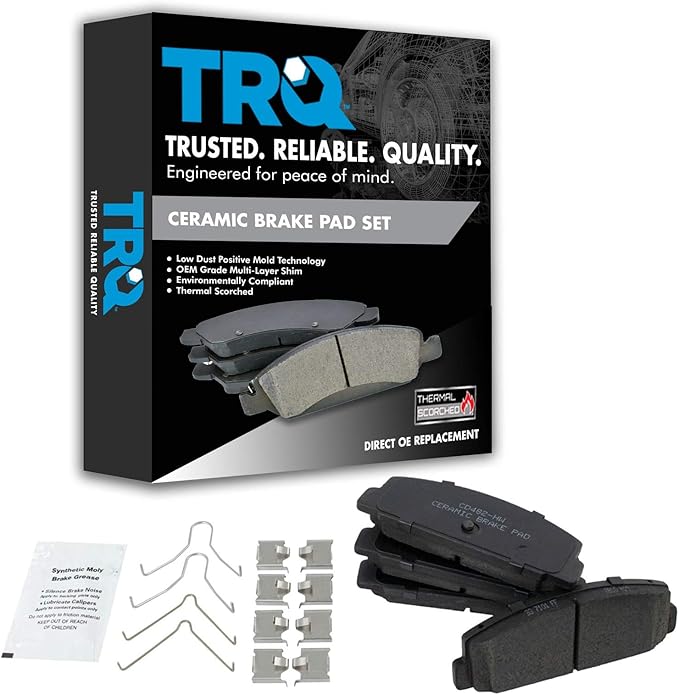 TRQ Rear Brake Pads Ceramic Compatible with 2003-2005 Mazda 6 2003 Protege 1989-1995 RX-7