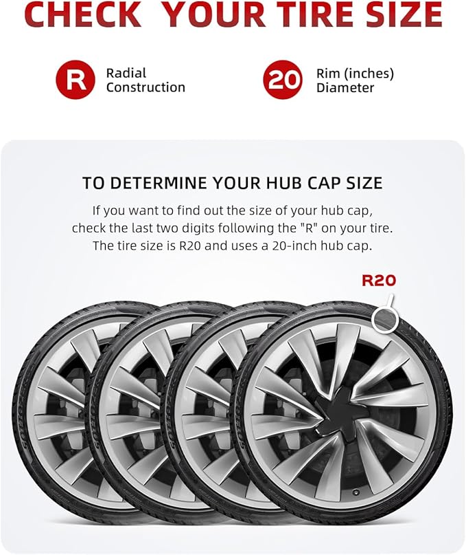 Model Y All-in-one Wheel Rim Protector for Tesla Model Y Juniper 20" Helix Wheel- Strips for Curb Rash Prevention Wheel Rim Protector Easy to Install (Sliver,4pcs)