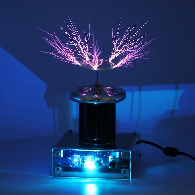 JZENT Bluetooth Music Tesla Coil SSTC Desktop Toy Plasma Loudspeaker Arc Generator Wireless Transmission Teaching Demonstration Experiment Model JE-28