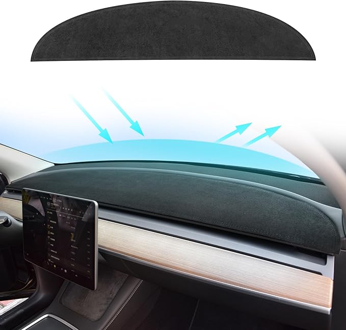 MASHA Dashboard Cover for Tesla Model 3/Y, Flannel Dashboard Pad Dash Mat Compatible with Tesla Model Y Model 3 2017-2021 2022 2023 Dashboard Decorative Interior Auto Accessories