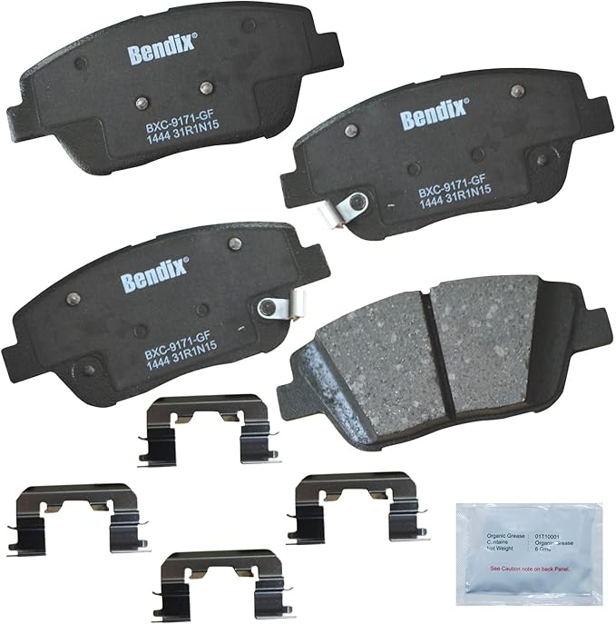 Bendix Priority1 CFC1444 Ceramic Front Brake Pads for Hyundai Sonata 2015-2011, Kia Optima 2016-2011
