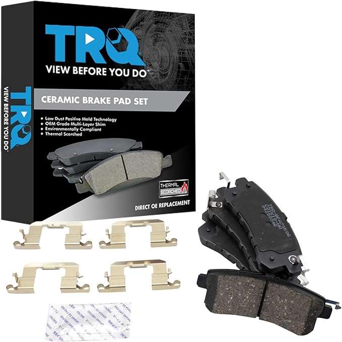 TRQ Rear Brake Pads Ceramic Compatible with 2011-2013 INFINITI QX56 2014-2021 QX80 2017-2021 Nissan Armada