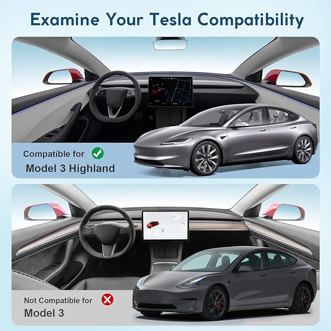 2025 Upgrade Sunshade Roof for Tesla Model 3 Highland 2022-2025 Accessories, Sag-Free&No Gap, Heat Insulation Glass Roof Shade Sunroof, No-light Leakage OEM-fit Roof Sunshade Accessories