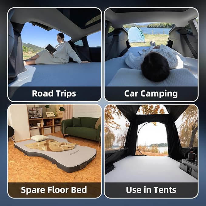 CloudCore 4.5inch Foam Mattress for Tesla Model Y, Full Size Bed, Vacuum Compression, Roadtrip, Job Shifts, Nap, Camping, Guests & Home, Rechargeable Pump and Eyemask Provided (2020-2024 Model Y)