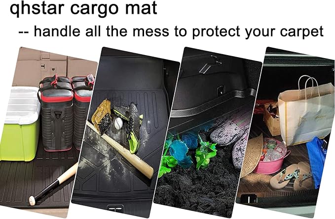 Cargo Liners with Backrest Mats, 3D All Weather Tech Waterproof Rear Cargo Trunk Tray Floor Mat ＆ Second Row Seat Back Cover Accessories Compatible with 2020-2024 2025 Model Y 5-Seat（Not for Juniper）