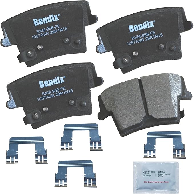 Bendix Priority1 CFM1057ASR Semi-Metallic Rear Brake Pads for Dodge Charger 2014-2006, Magnum 2008-2006