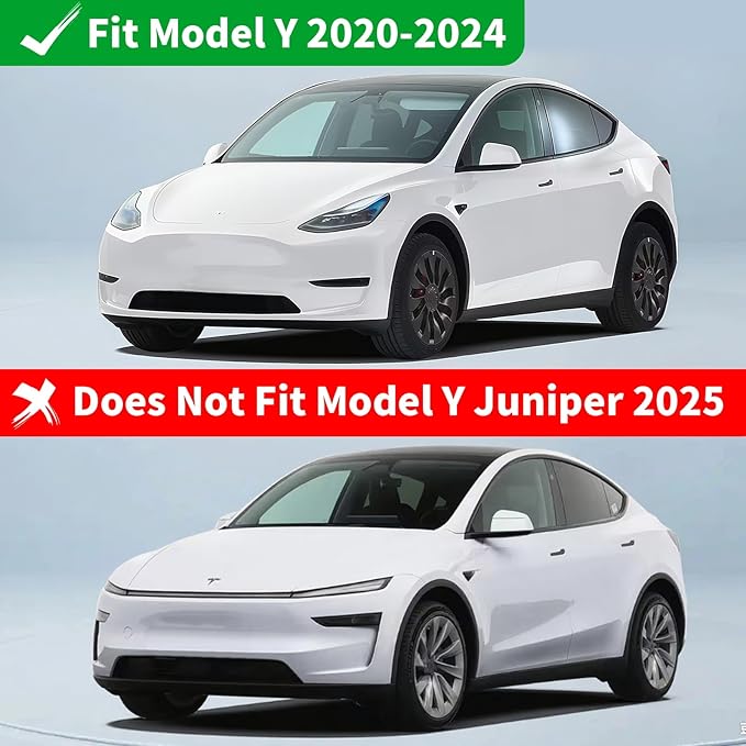 Tesla Rim Protector Model Y 21 inch|Fit 21 Inch Überturbine Wheel Covers 2020–2024|Hubcap Guards ABS Trim Rings for Curb Rush Prevention |Matte Black(Set of 4)|Tesla Model Y Accessories