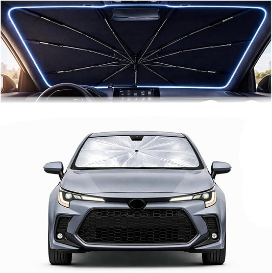 2026 Upgraded Car Windshield Sun Shade Umbrella - Custom-Fit for Toyota Corolla 2020-2026 Umbrella Sunshade,Easy Install,UV Protection & Heat Reflective,Keep Interior Cooler with Storage Bag