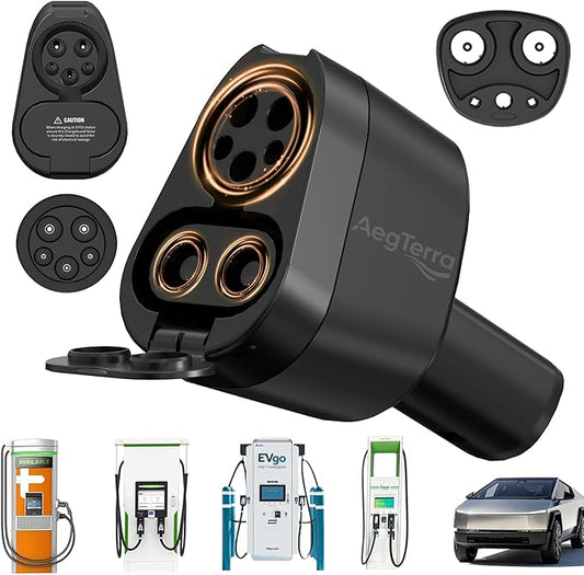 Upgraded 2in1 CCS1 & J1772 to NACS(Tesla) Adapter, Max 250KW 500A/AC Fast Charging/Level 1/2/3Chargers for Tesla Model 3/Y/S/X/Cybertruck,Works with Electrify America/ChargePoint/EVgo