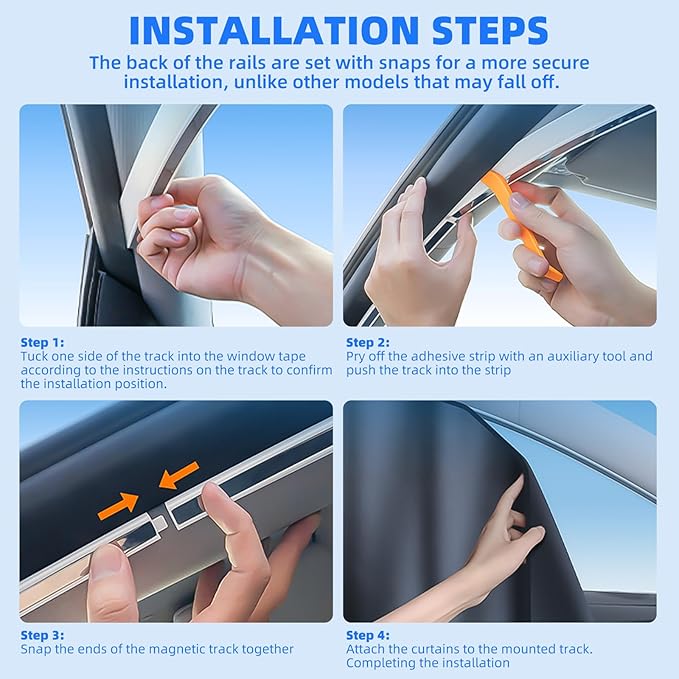 Tesla Model 3 Sunshade, Magnetic Side Window Sun Shade, Car Window Privacy Shade for Baby, Removable Curtains, Model 3 Accessories 2025