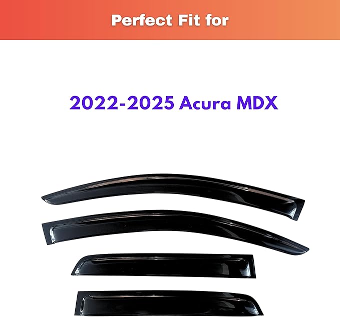 KPY Rain Guards Fit for 2022-2025 Acura MDX, Out-Channel Window Visors Vent Wind Deflectors 4PC, Car Accessories for 22-25 Acura MDX